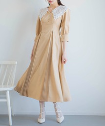 NOELA | 襟レースプリーツワンピ(ワンピース)