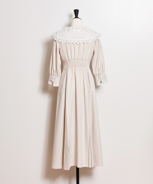 NOELA（ノエラ）の「襟レースプリーツワンピ（ワンピース・レディース・ベージュ/ライトグレー/ライトグリーン・S/M）」の16枚目の写真