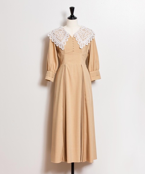 NOELA（ノエラ）の「襟レースプリーツワンピ（ワンピース・レディース・ベージュ/ライトグレー/ライトグリーン・S/M）」の21枚目の写真