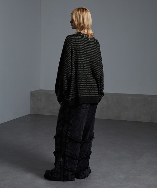 cussil(クシル)の「【cussil/クシル】ツイードタッチルーズシルエットニットポロ(ニット/セーター・メンズ・ブラック/ホワイト・M/L/S)」の15枚目の写真