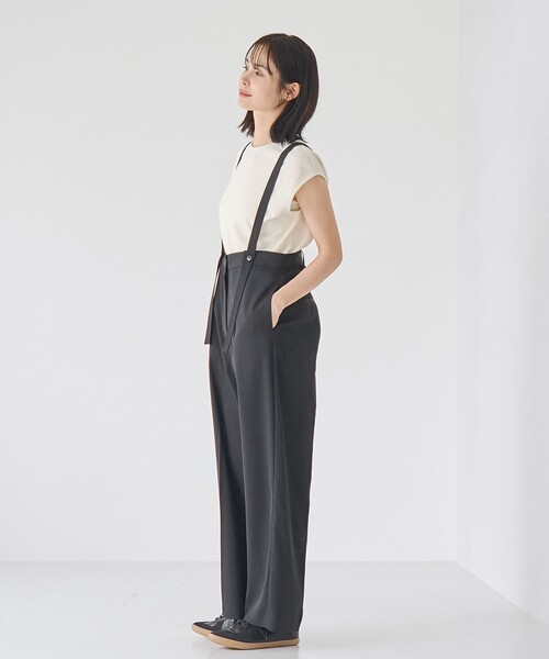 RONEL（ロネル）の「ハイウエストサスペンダー（サロペット/オーバーオール・レディース・ブラック/オリーブ/クリーム・S/M/L）」の19枚目の写真
