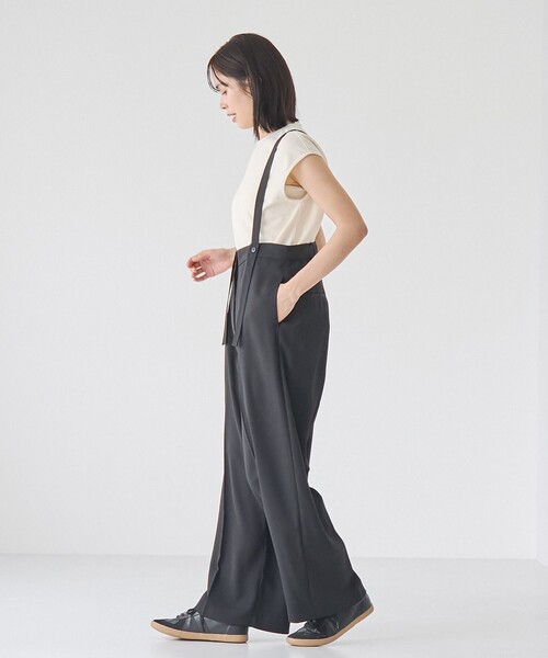 RONEL（ロネル）の「ハイウエストサスペンダー（サロペット/オーバーオール・レディース・ブラック/オリーブ/クリーム・S/M/L）」の20枚目の写真
