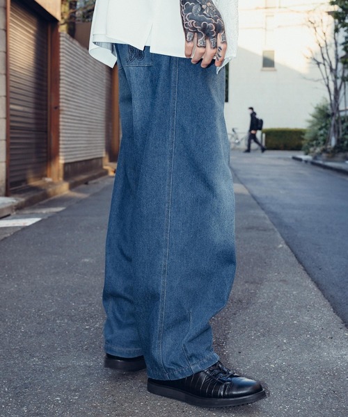 Subciety（サブサエティ）の「Light denim wide pants（デニムパンツ・メンズ・ブラック/ライトブルー/インディゴブルー・SMALL/MEDIUM/LARGE/X-LARGE）」の10枚目の写真