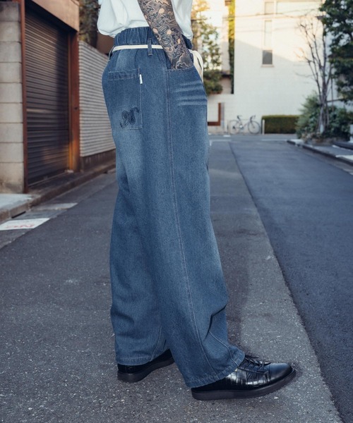 Subciety（サブサエティ）の「Light denim wide pants（デニムパンツ・メンズ・ブラック/ライトブルー/インディゴブルー・SMALL/MEDIUM/LARGE/X-LARGE）」の13枚目の写真