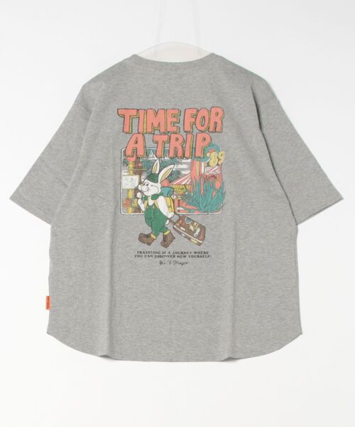 KRIFF MAYER Lady's Collection（クリフメイヤーレディースコレクション）の「【綿100%】クリフラビットプリントT（Tシャツ/カットソー・レディース・ブルー/グレー/オフホワイト/コーラル/イエロー/チャコール/カラフル・LARGE/MEDIUM）」の8枚目の写真