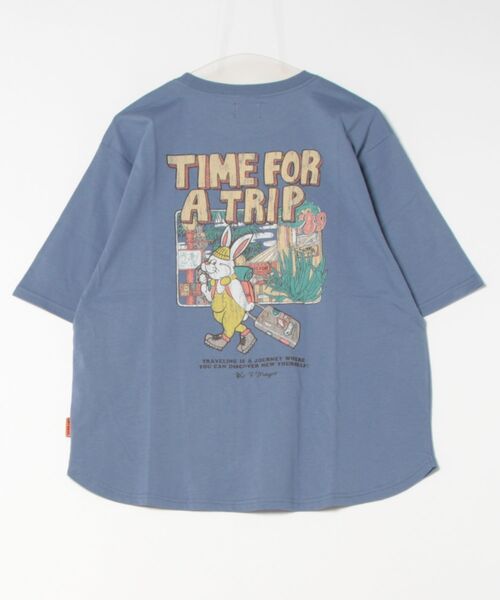 KRIFF MAYER Lady's Collection（クリフメイヤーレディースコレクション）の「【綿100%】クリフラビットプリントT（Tシャツ/カットソー・レディース・ブルー/グレー/オフホワイト/コーラル/イエロー/チャコール/カラフル・LARGE/MEDIUM）」の10枚目の写真