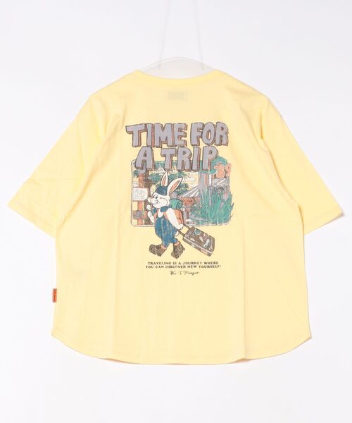 KRIFF MAYER Lady's Collection（クリフメイヤーレディースコレクション）の「【綿100%】クリフラビットプリントT（Tシャツ/カットソー・レディース・ブルー/グレー/オフホワイト/コーラル/イエロー/チャコール/カラフル・LARGE/MEDIUM）」の14枚目の写真