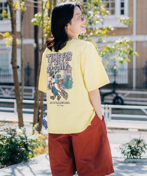 KRIFF MAYER Lady's Collection（クリフメイヤーレディースコレクション）の「【綿100%】クリフラビットプリントT（Tシャツ/カットソー・レディース・ブルー/グレー/オフホワイト/コーラル/イエロー/チャコール/カラフル・LARGE/MEDIUM）」の5枚目の写真