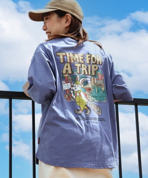 KRIFF MAYER Lady's Collection（クリフメイヤーレディースコレクション）の「【綿100%】クリフラビットプリントT（Tシャツ/カットソー・レディース・ブルー/グレー/オフホワイト/コーラル/イエロー/チャコール/カラフル・LARGE/MEDIUM）」の4枚目の写真