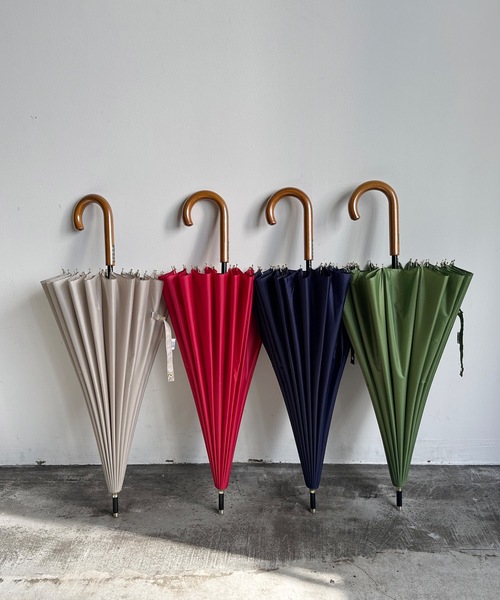 COMMON WARE（コモンウェアー）の「NT:24本骨無地  雨傘 58cm（長傘・レディース・ネイビー/ローズ/グレイッシュベージュ/カーキ・FREE）」の6枚目の写真