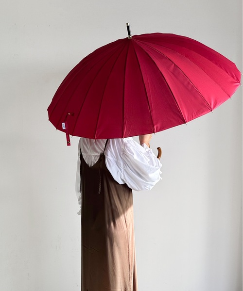 COMMON WARE（コモンウェアー）の「NT:24本骨無地  雨傘 58cm（長傘・レディース・ネイビー/ローズ/グレイッシュベージュ/カーキ・FREE）」の8枚目の写真