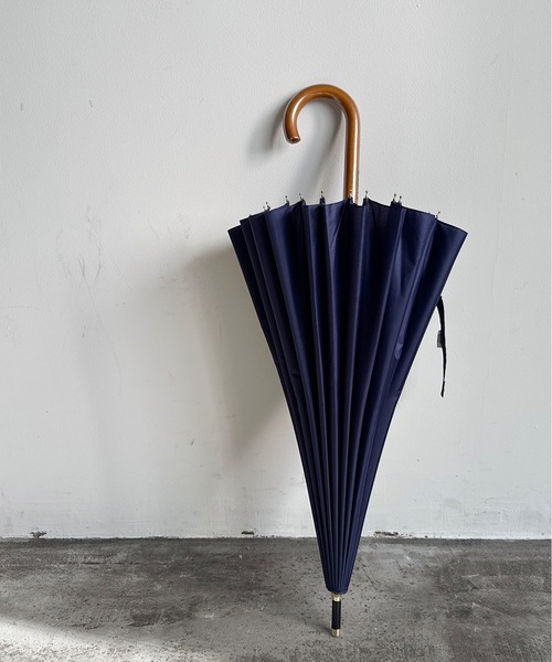 COMMON WARE（コモンウェアー）の「NT:24本骨無地  雨傘 58cm（長傘・レディース・ネイビー/ローズ/グレイッシュベージュ/カーキ・FREE）」の14枚目の写真