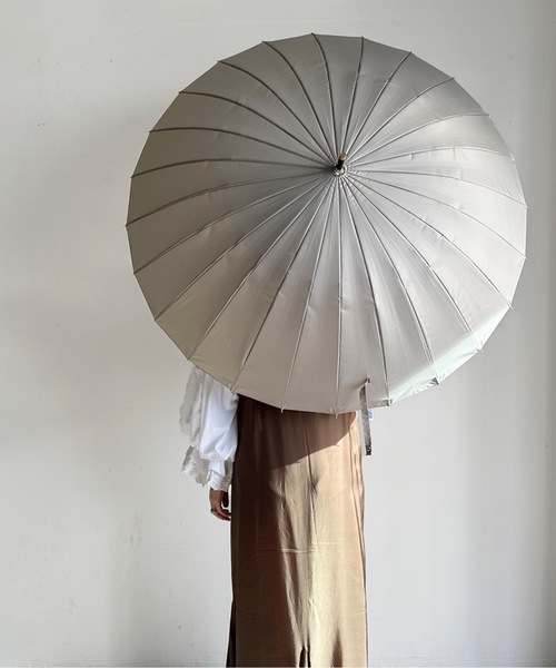 COMMON WARE（コモンウェアー）の「NT:24本骨無地  雨傘 58cm（長傘・レディース・ネイビー/ローズ/グレイッシュベージュ/カーキ・FREE）」の12枚目の写真
