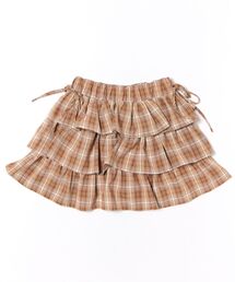 ティアードミニスカート/チェック/スカパン/インナーパンツ付き
