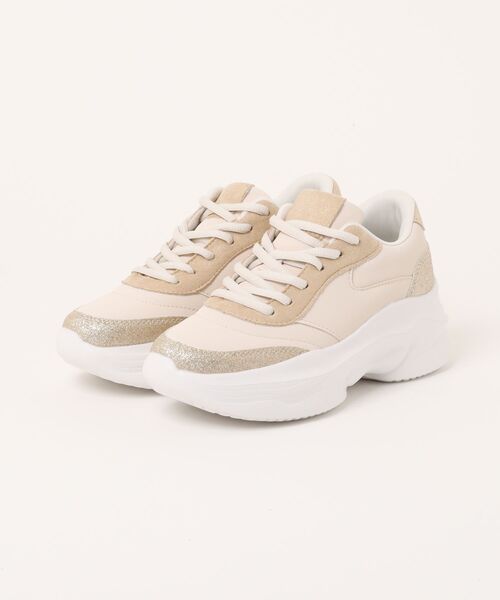 BETTY CLUB（ベティクラブ）の「【JEWEL CASKET】ボリュームソール ラメ レースアップスニーカー（スニーカー・レディース・ブラック/ホワイト/ベージュ・22.5cm/23.0cm/23.5cm/24.0cm/24.5cm）」の3枚目の写真