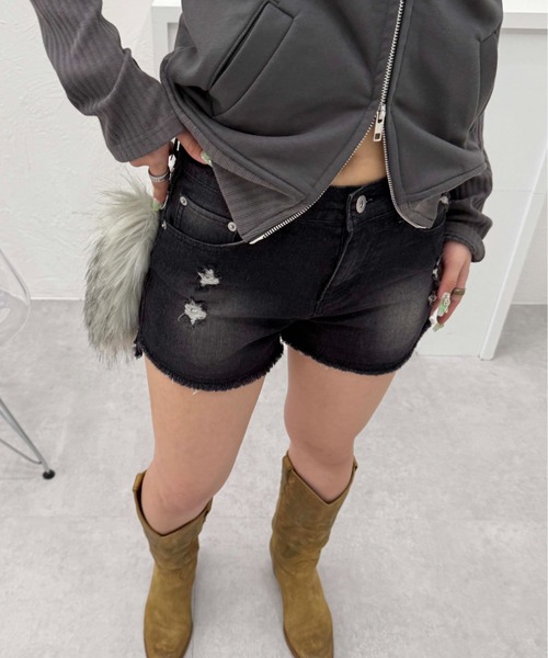 d.i.a ショートパンツ　ダメージ　ブラック　size24 平成ギャル d.i.a ショートパンツ ダメージ ブラック size24 平成ギャル