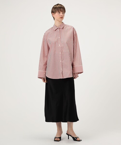 新品タグ付き　バイマレーネビルガー ロングシャツ　ストライプ セール】BY MALENE BIRGER DERRIS ストライプシャツ（シャツ