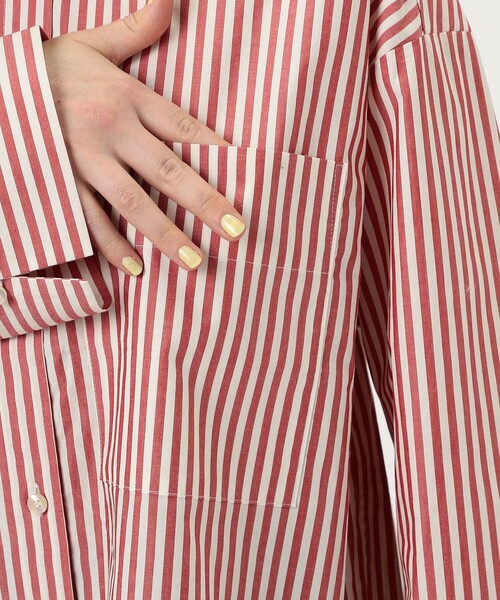 新品タグ付き　バイマレーネビルガー ロングシャツ　ストライプ セール】BY MALENE BIRGER DERRIS ストライプシャツ（シャツ