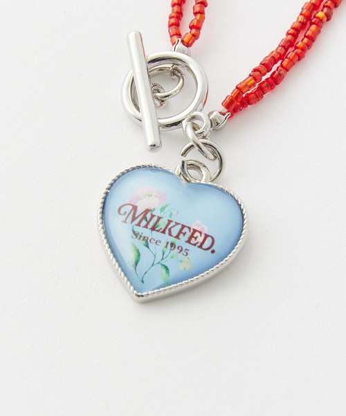MILKFED.（ミルクフェド）の「BEADS AND HEART CHARMS BRACELET（ブレスレット・レディース・グリーン/レッド/ホワイト・ONE SIZE）」の15枚目の写真