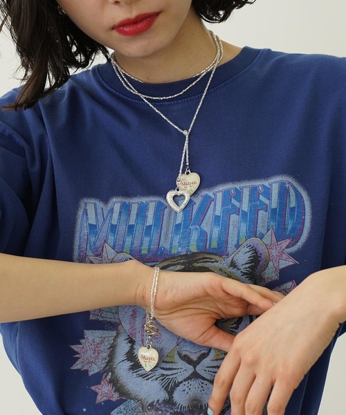 MILKFED.（ミルクフェド）の「BEADS AND HEART CHARMS BRACELET（ブレスレット・レディース・グリーン/レッド/ホワイト・ONE SIZE）」の7枚目の写真
