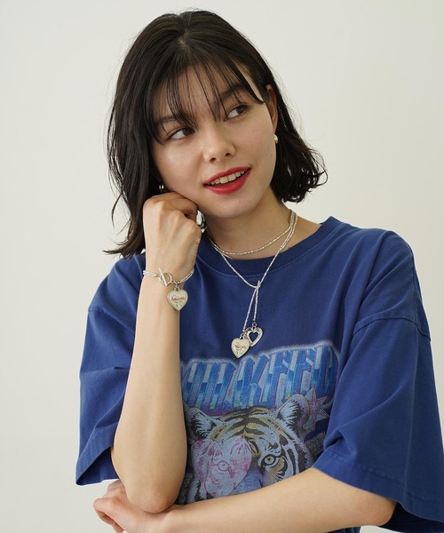 MILKFED.（ミルクフェド）の「BEADS AND HEART CHARMS BRACELET（ブレスレット・レディース・グリーン/レッド/ホワイト・ONE SIZE）」の9枚目の写真