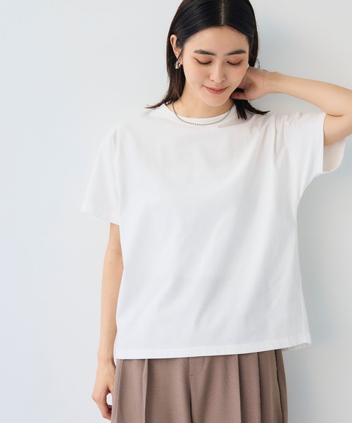 CROSS FUNCTION(クロスファンクション)の「《汗染み防止》正解ドルマンクルーネックTシャツ【CF/クロスファンクション】(Tシャツ/カットソー・レディース・オフホワイト/ライトグレー・L/M/LL)」の1枚目の写真