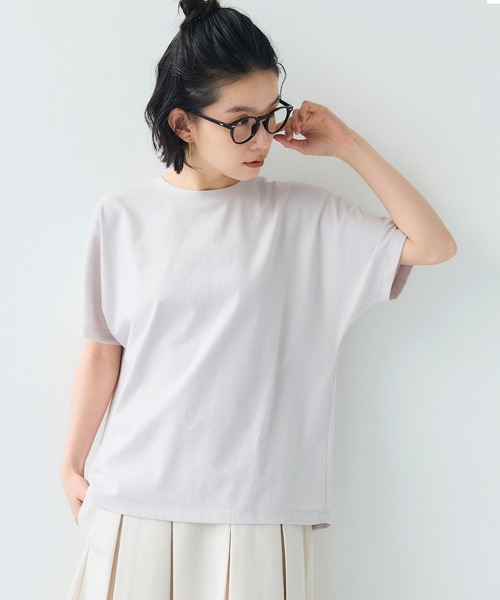 CROSS FUNCTION(クロスファンクション)の「《汗染み防止》正解ドルマンクルーネックTシャツ【CF/クロスファンクション】(Tシャツ/カットソー・レディース・オフホワイト/ライトグレー・L/M/LL)」の2枚目の写真