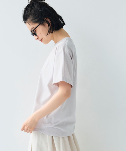 CROSS FUNCTION(クロスファンクション)の「《汗染み防止》正解ドルマンクルーネックTシャツ【CF/クロスファンクション】(Tシャツ/カットソー・レディース・オフホワイト/ライトグレー・L/M/LL)」の5枚目の写真