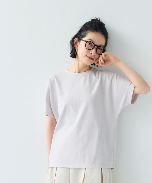 CROSS FUNCTION(クロスファンクション)の「《汗染み防止》正解ドルマンクルーネックTシャツ【CF/クロスファンクション】(Tシャツ/カットソー・レディース・オフホワイト/ライトグレー・L/M/LL)」の4枚目の写真