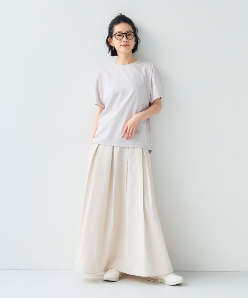 CROSS FUNCTION(クロスファンクション)の「《汗染み防止》正解ドルマンクルーネックTシャツ【CF/クロスファンクション】(Tシャツ/カットソー・レディース・オフホワイト/ライトグレー・L/M/LL)」の8枚目の写真