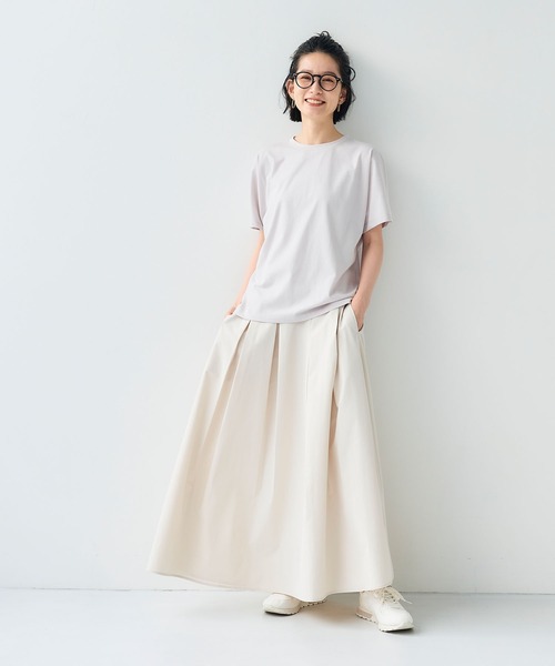 CROSS FUNCTION(クロスファンクション)の「《汗染み防止》正解ドルマンクルーネックTシャツ【CF/クロスファンクション】(Tシャツ/カットソー・レディース・オフホワイト/ライトグレー・L/M/LL)」の10枚目の写真