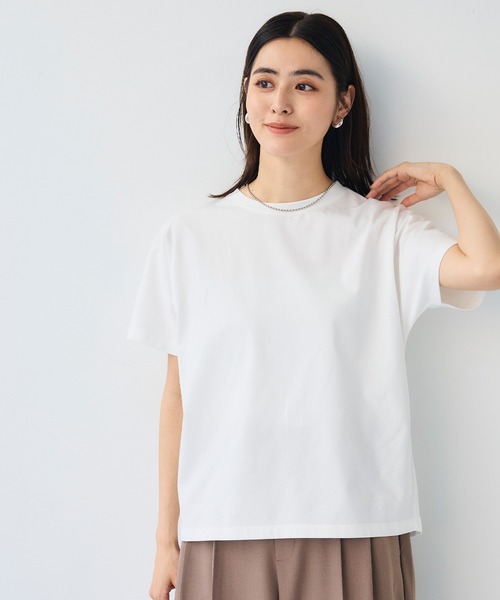 CROSS FUNCTION(クロスファンクション)の「《汗染み防止》正解ドルマンクルーネックTシャツ【CF/クロスファンクション】(Tシャツ/カットソー・レディース・オフホワイト/ライトグレー・L/M/LL)」の11枚目の写真