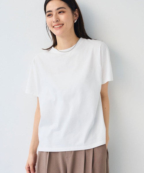 CROSS FUNCTION(クロスファンクション)の「《汗染み防止》正解ドルマンクルーネックTシャツ【CF/クロスファンクション】(Tシャツ/カットソー・レディース・オフホワイト/ライトグレー・L/M/LL)」の12枚目の写真