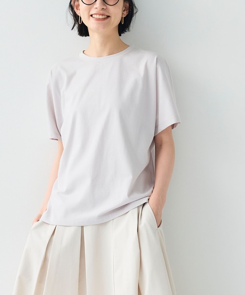 CROSS FUNCTION(クロスファンクション)の「《汗染み防止》正解ドルマンクルーネックTシャツ【CF/クロスファンクション】(Tシャツ/カットソー・レディース・オフホワイト/ライトグレー・L/M/LL)」の3枚目の写真