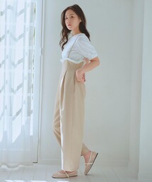 フリルデザイン・サス付きパンツ