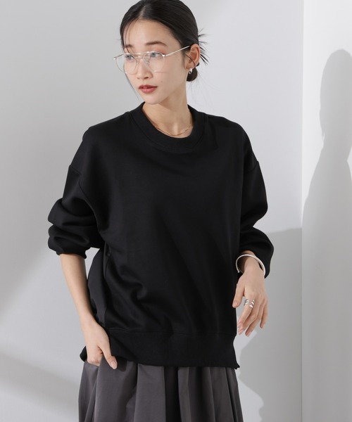 NANO universe(ナノユニバース)の「布帛コンビポンチカットトップス(Tシャツ/カットソー・レディース・ブラック/ホワイト/ベージュ・FREE)」の2枚目の写真