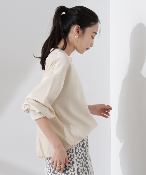 NANO universe(ナノユニバース)の「布帛コンビポンチカットトップス(Tシャツ/カットソー・レディース・ブラック/ホワイト/ベージュ・FREE)」の4枚目の写真