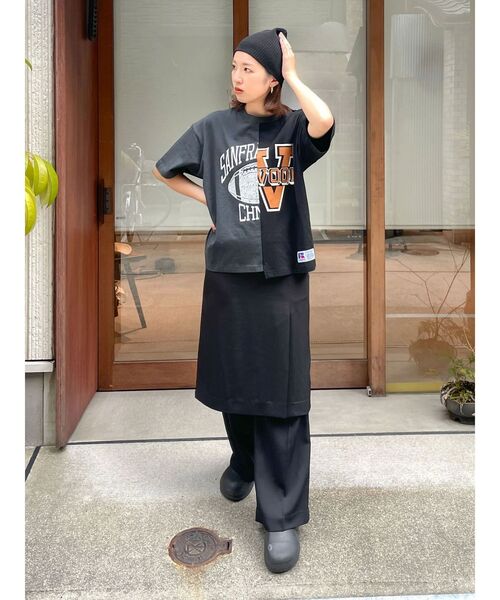 アングリッド Ungrid RUSSELL別注 リメイクロゴTee Tシャツ コラボ ラッセル ルーズ リメイク オススメ 大人 カジュアル レディース 新品 正規 ブランド Ungrid アングリッド RUSSELL別注 リメイクロゴTee Tシャツ