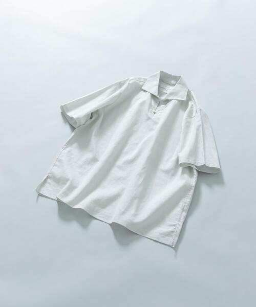 URBAN RESEARCH ROSSO MEN（アーバンリサーチロッソメン）の「『XLサイズあり』リラックスコットンリネンスキッパーシャツ（シャツ/ブラウス・メンズ・ベージュ/ネイビー/ブルー/ホワイト・X-LARGE/LARGE/MEDIUM）」の2枚目の写真