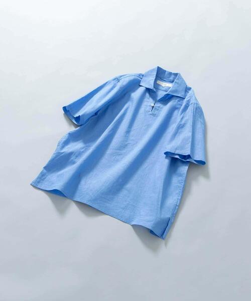 URBAN RESEARCH ROSSO MEN（アーバンリサーチロッソメン）の「『XLサイズあり』リラックスコットンリネンスキッパーシャツ（シャツ/ブラウス・メンズ・ベージュ/ネイビー/ブルー/ホワイト・X-LARGE/LARGE/MEDIUM）」の4枚目の写真