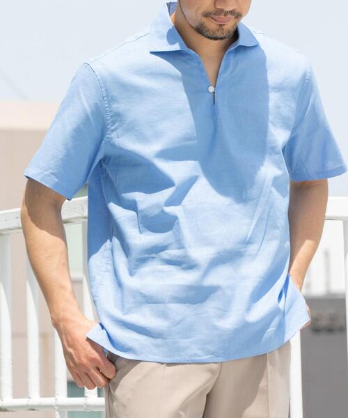 URBAN RESEARCH ROSSO MEN（アーバンリサーチロッソメン）の「『XLサイズあり』リラックスコットンリネンスキッパーシャツ（シャツ/ブラウス・メンズ・ベージュ/ネイビー/ブルー/ホワイト・X-LARGE/LARGE/MEDIUM）」の14枚目の写真