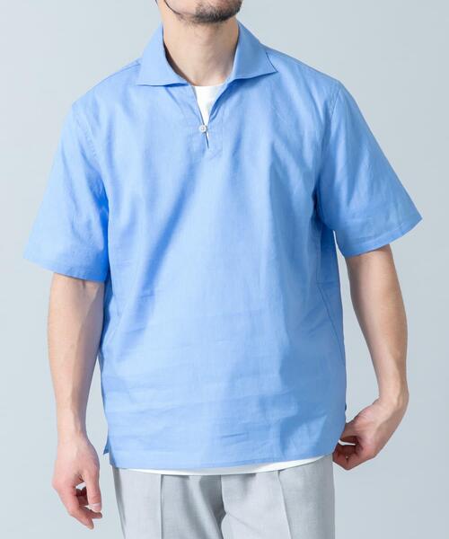 URBAN RESEARCH ROSSO MEN（アーバンリサーチロッソメン）の「『XLサイズあり』リラックスコットンリネンスキッパーシャツ（シャツ/ブラウス・メンズ・ベージュ/ネイビー/ブルー/ホワイト・X-LARGE/LARGE/MEDIUM）」の20枚目の写真