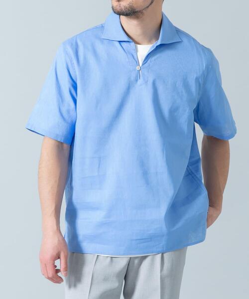 URBAN RESEARCH ROSSO MEN（アーバンリサーチロッソメン）の「『XLサイズあり』リラックスコットンリネンスキッパーシャツ（シャツ/ブラウス・メンズ・ベージュ/ネイビー/ブルー/ホワイト・X-LARGE/LARGE/MEDIUM）」の21枚目の写真