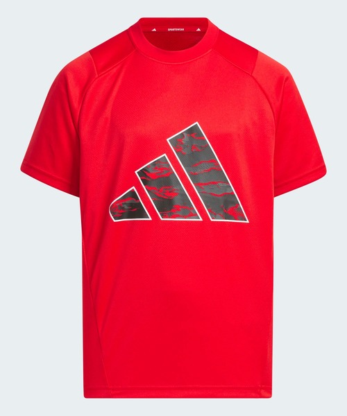 adidas（アディダス）の「キッズ エッセンシャルズ 3バー カモ柄 半袖Tシャツ / アディダス adidas（Tシャツ/カットソー・キッズ・レッド/ブルー・160/150/130/120/110/140）」の2枚目の写真