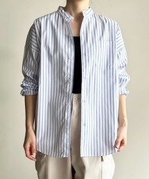 【SELECT】IR:ビッグサイズバンドカラーシャツL/S