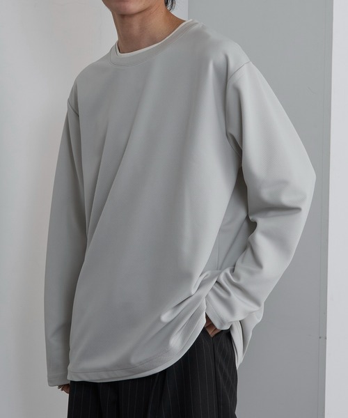 HAUS(ハウス)の「【HAUS】ストレッチカルゼレイヤードTシャツ(Tシャツ/カットソー・メンズ・ブルー/ブラック/ライトグレー・LL/L/M)」の22枚目の写真