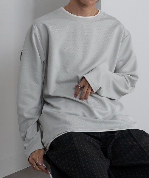 HAUS(ハウス)の「【HAUS】ストレッチカルゼレイヤードTシャツ(Tシャツ/カットソー・メンズ・ブルー/ブラック/ライトグレー・LL/L/M)」の21枚目の写真