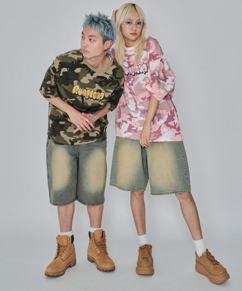 WEGO(ウィゴー)の「WEGO/カモフラグラフィックT(Tシャツ/カットソー・メンズ・グリーン/ピンク・MEDIUM/LARGE)」の5枚目の写真