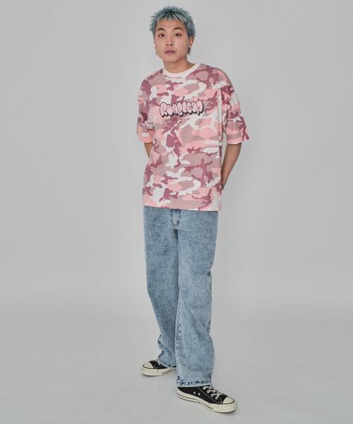 WEGO(ウィゴー)の「WEGO/カモフラグラフィックT(Tシャツ/カットソー・メンズ・グリーン/ピンク・MEDIUM/LARGE)」の8枚目の写真