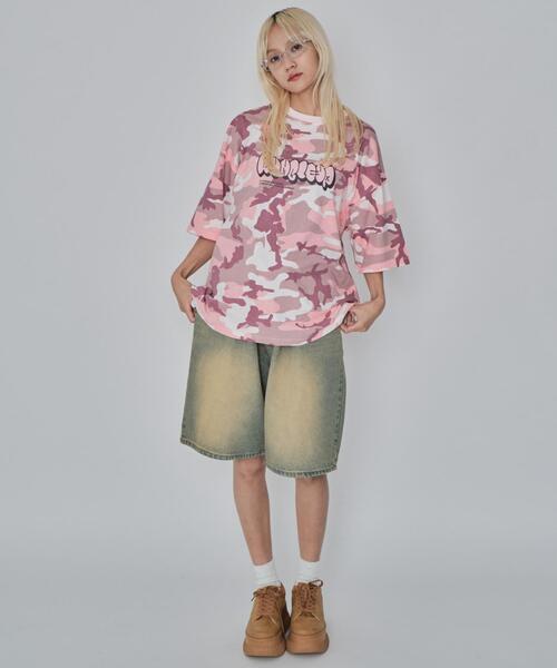 WEGO(ウィゴー)の「WEGO/カモフラグラフィックT(Tシャツ/カットソー・メンズ・グリーン/ピンク・MEDIUM/LARGE)」の9枚目の写真